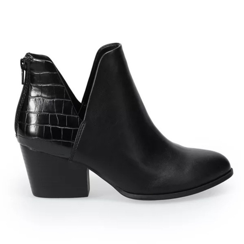 SO Bard Slit Block Heel slit ankle boots